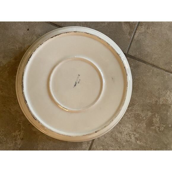 VTG Hartstone Pottery SNOW PEOPLE 12 Hartstone Pottery SNOW PEOPLE Snowman Single Check Blue Pie Tray